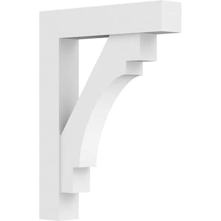 Ekena Millwork Standard Merced Architectural Grade PVC Bracket with Block Ends, 3"W x 20"D x 26"H BKTP03X20X26MRC05